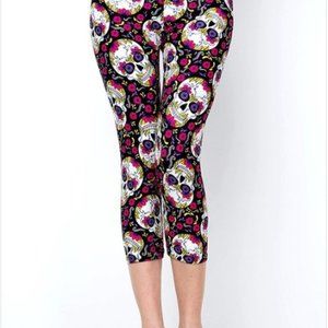 any 3/$25  Flower Power Sugar Skulls Capris XL-3X
